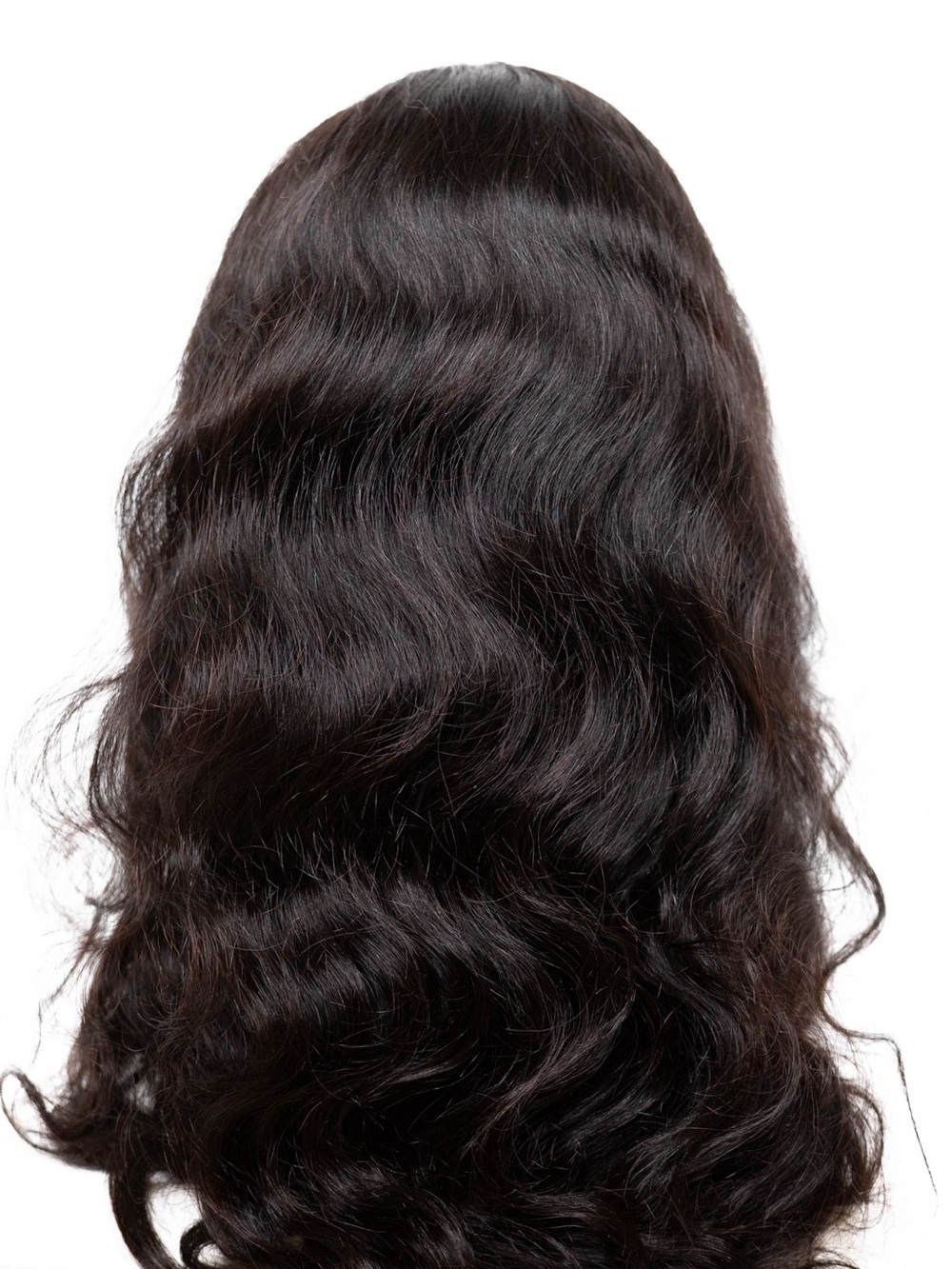 Luxury Wavy Black Wig — Sleek Natural Shine